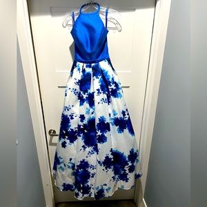 Royal Blue Flora Prom Dress